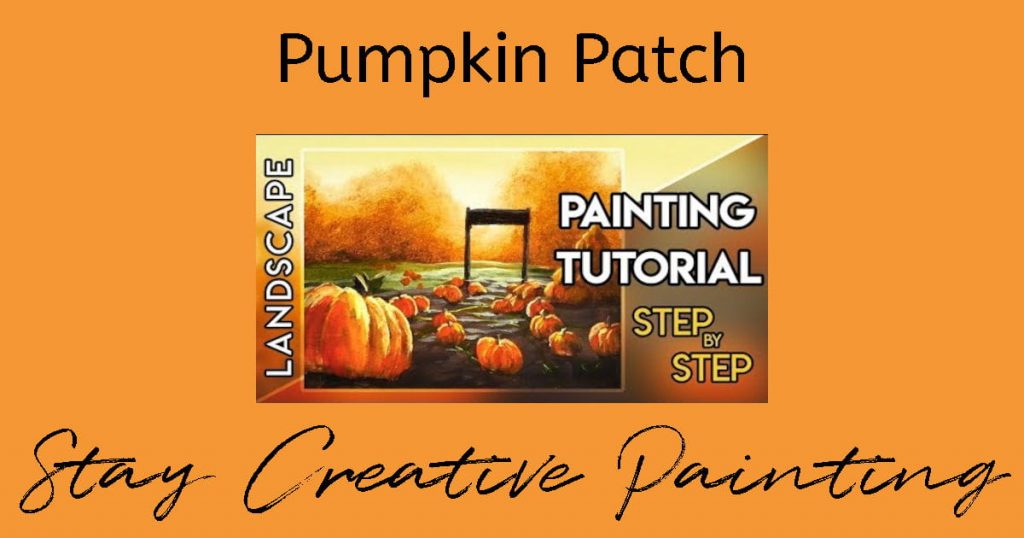 Painting tutorial of a pumpkin patch