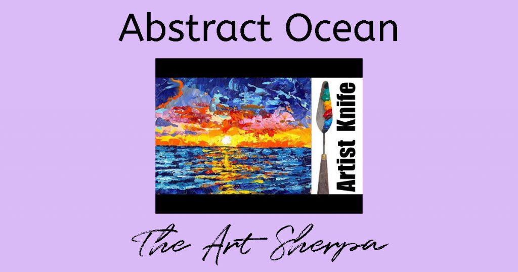 Abstract ocean sunset tutorial using a palette knife