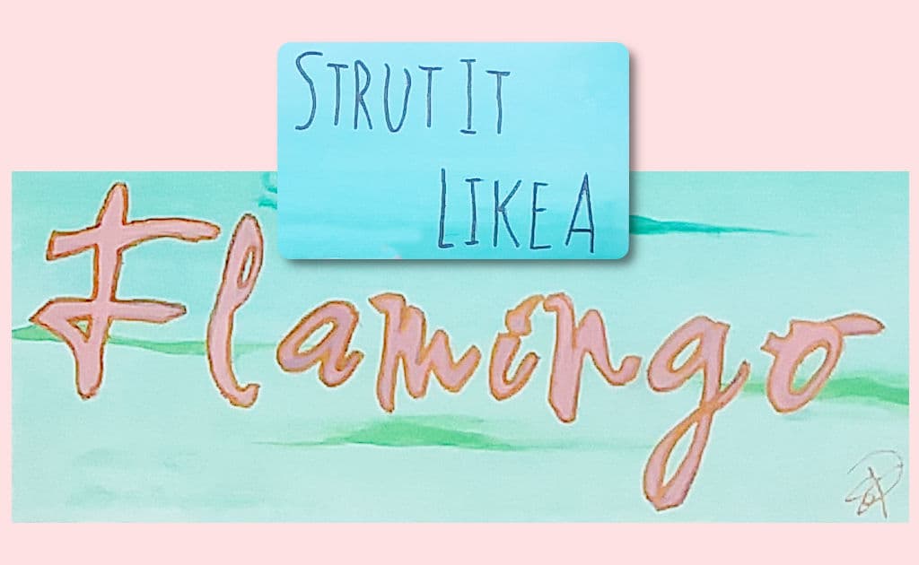 An extra useful bonus used in this flamingo painting tutorial is learning how to print and write with paint and paintbrushes