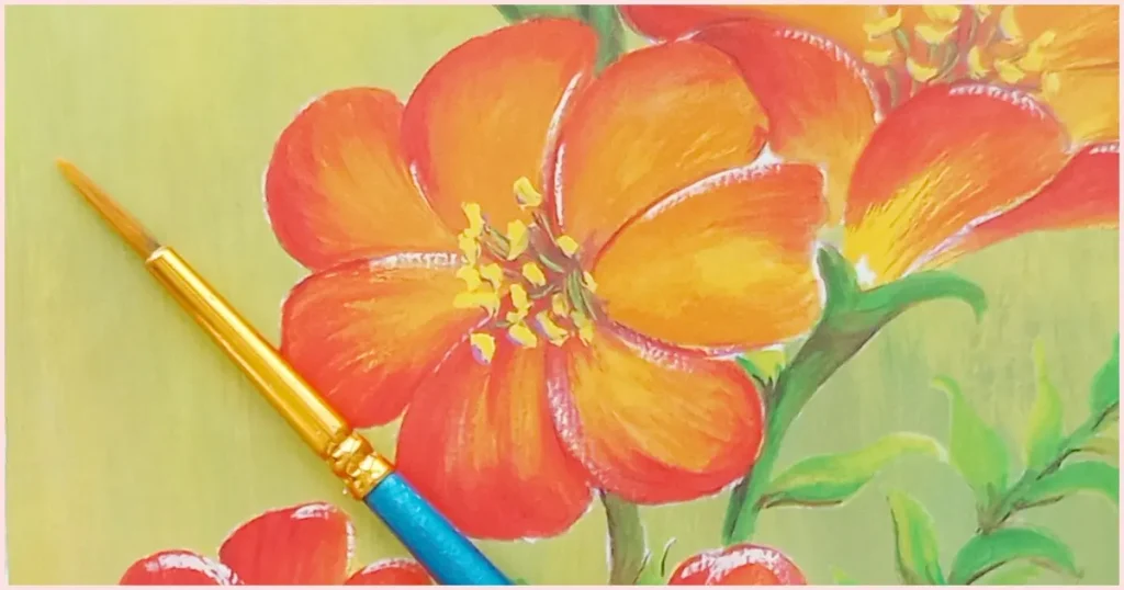 A small liner brush against a floral background