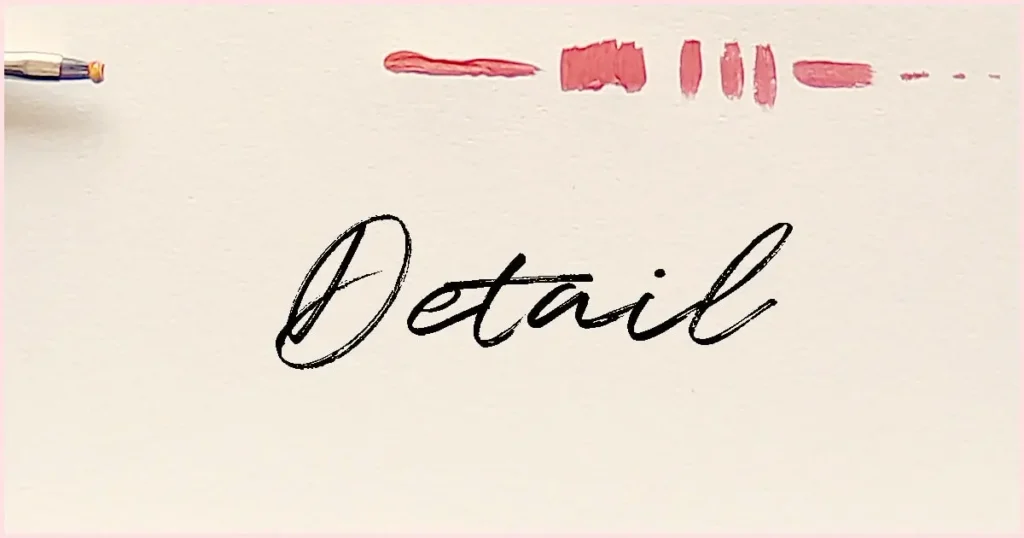Brush strokes made with a flat detail paint brush
