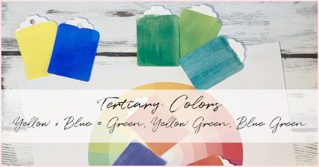 Green tertiary colors made from mixing yellow or blue to green.